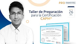 PRESENTACION TALLER PARA LA CERTIFICACIÓN CAPM