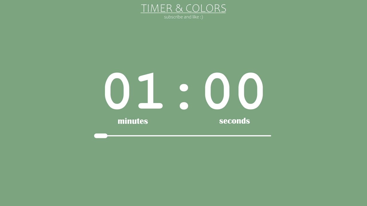 ⏰ 1 Minute Timer / Sweet Green Screen 🌿 / Countdown + Progress Bar ...