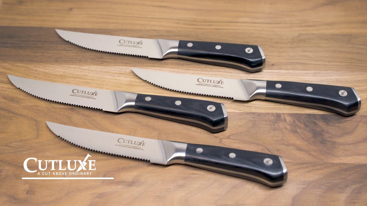 Cutluxe Artisan Series 5″ Serrated Steak Knife Set of 4 YouTube