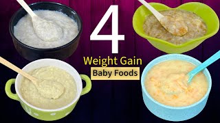 4 Baby foods |Weightgain Food For 6-12 month Babies | Poha Sooji Sweet potato / Apple Carrot / Ragi