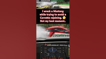 I wreck an innocent Mustang when I try to avoid a Corvette rejoining the track. #shorts