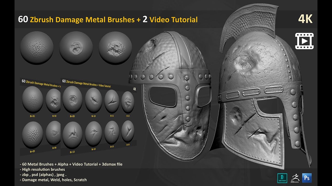 how to make worn metal in zbrush