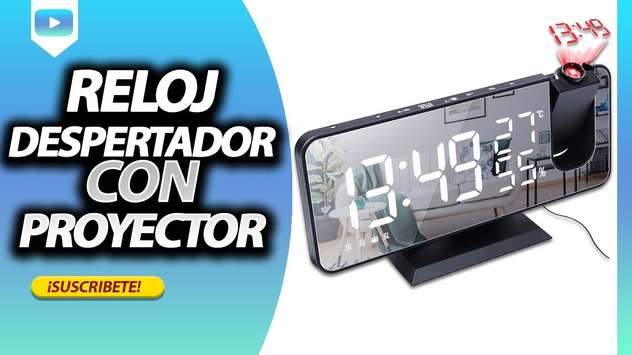 Reloj despertador con proyector 2022 para techo de dormitorio, radio reloj  digital de proyección con puertos de cargador USB, alarma dual, modelo de