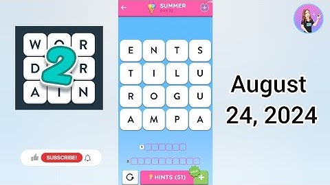WordBrain 2 Summer Event Day 22 August 24, 2024