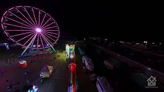 2025 Champlain Valley Fair - FPV Midway Night Flight -one take UAVTours.com
