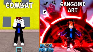 Noob COMBAT to Max Level 2550 SANGUINE ART User in BloxFruits Roblox