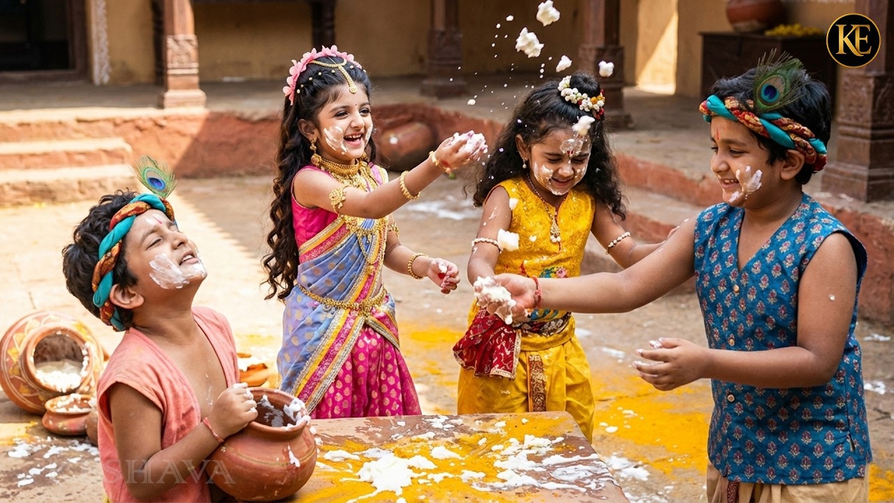 कान्हा-राधा-बलराम की माखन लीला || YMKN || Shree Krishan||