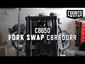 CBR600RR Fork Swap install onto our Honda CB650 Cafe Racer Build.