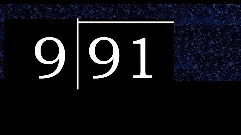 Deel 91 door 9, decimale uitkomst. Delen met 1-cijferige delers. Lange deling. Hoe te doen