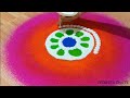 Colourful Kolam Rangoli Design |How to Make Kolam Rangoli tutorial | Jyoshita Ghate |