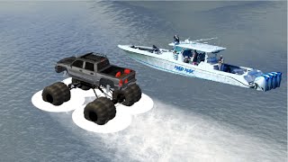 Offroad Outlaws - Monstermax Drives in the Ocean (Police \& Coast Guard Called)