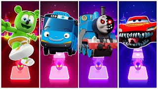 GUMMY BEAR 🆚 TAYO THE LITTLE BUS 🆚 THOMAS EXE 🆚 MCQUEEN | Tiles Hop EDM Rush 🎶