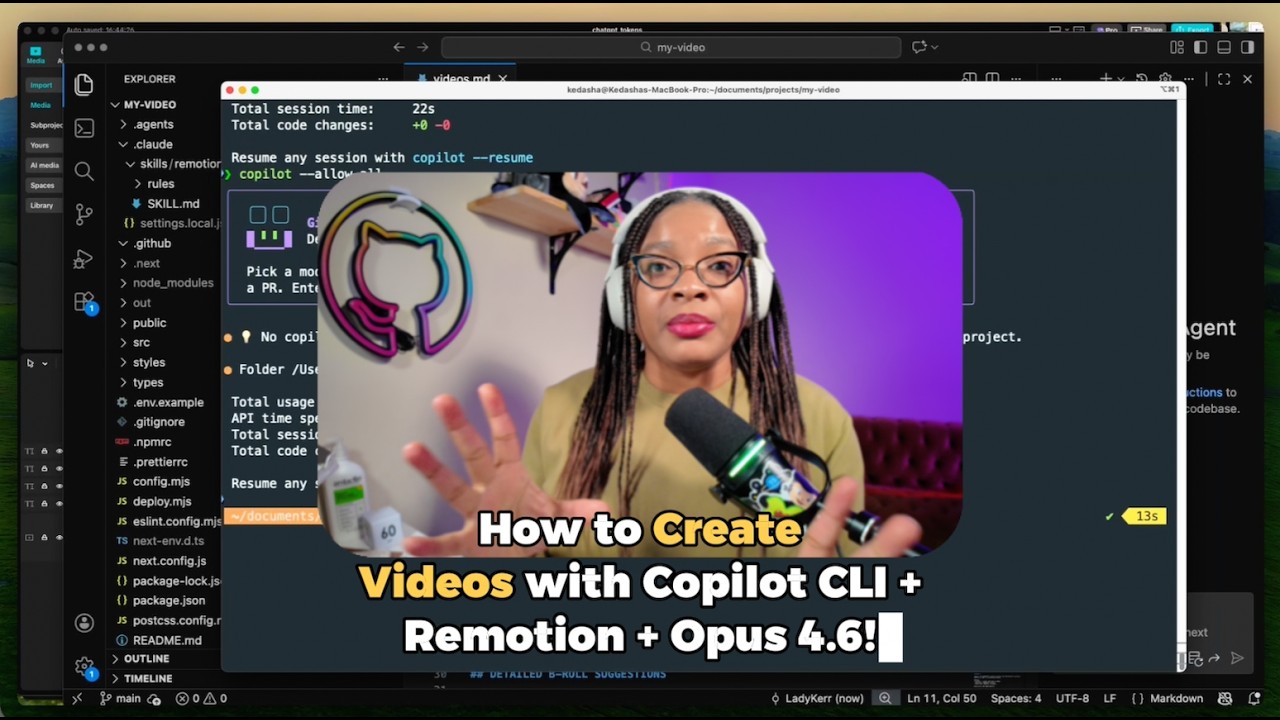 You can now VibeCreate Videos (Remotion Skill + Copilot CLI tutorial ...
