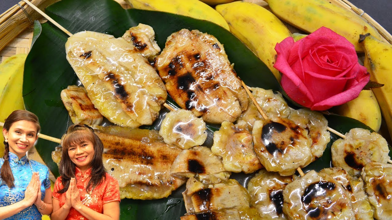GRILL BANANEN wie in Thailand |  mit KOKOS-KARAMELL | THAI Streetfood กล้วยปิ้ง