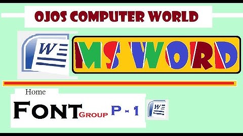 font group part -1 in ms word