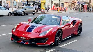 BEST SUPERCARS LONDON - Ferrari 488 Pista, McLaren Senna, Lamborghini Huracan EVO, Porsche Taycan