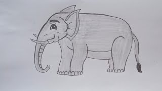 رسم سهل /تعلم طريقه رسم فيل خطوة بخطوة بالقلم الرصاص/رسم فيل /تعليم رسم فيل /رسم فيل سهل جدا