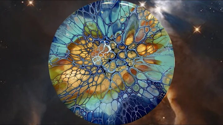 154. GORGEOUS Bloom Technique on CD, Fluid Art, Pouring on CD to become a clock
