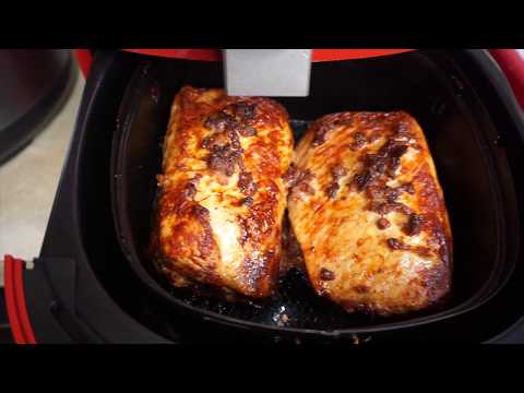 Air Fryer Pork Loin with Pressure Cooker Greens