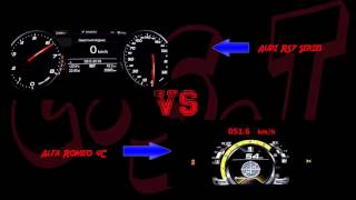 Car Speed Test Audi Rs7 Series Vs Alfa Romeo 4C Series Acceleration