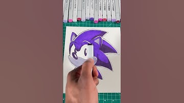 Drawing Sonic, But I Can Only Use The Color Purple 🤯 #shorts #sonic #art