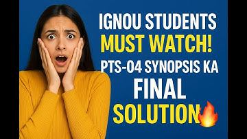 How to Write IGNOU PTS-04 Synopsis | Step by Step Guide for Tourism Students