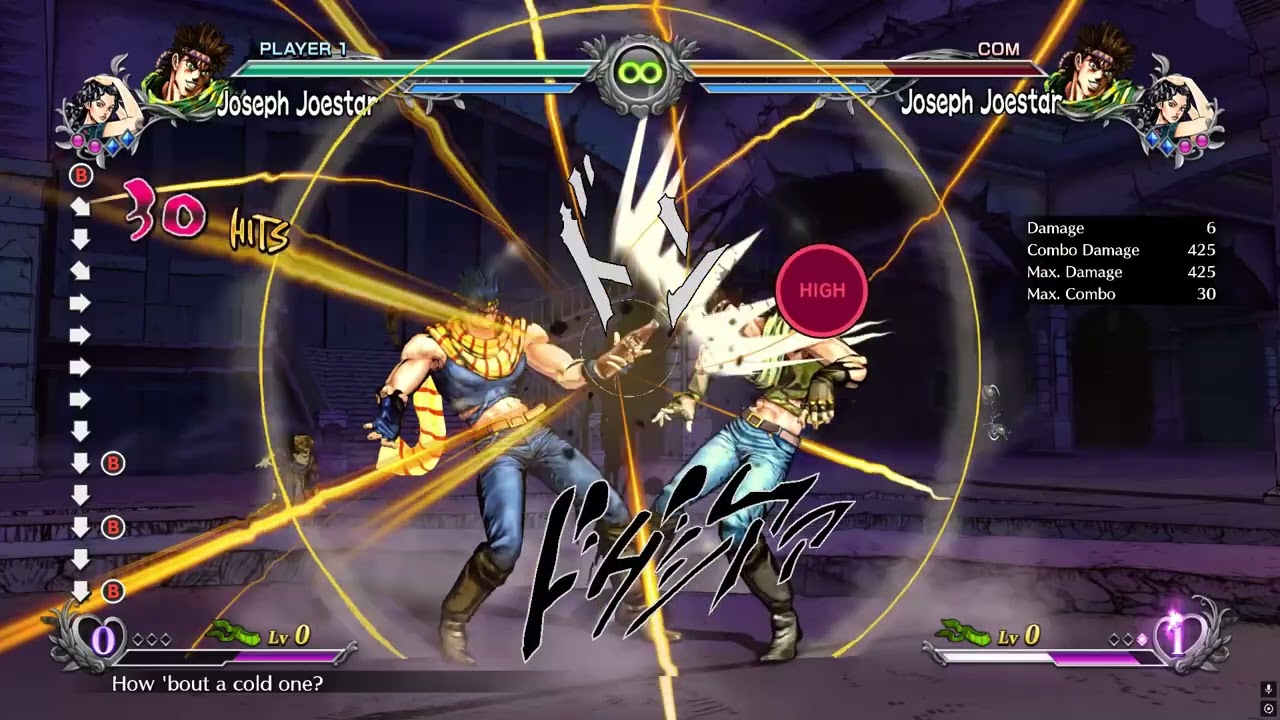 JoJo ASBR 】Joseph | 236S | 455 DMG | 0.5 bars | SideWall | w