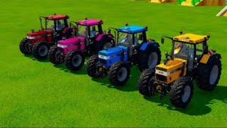 JOHN DEERE vs FENDT vs CLAAS vs VALTRA vs MCCORMICK TRACTORS BATTLE - Farming Simulator 22