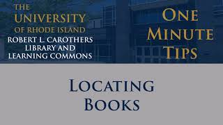 One Minute Tip: Locating Books