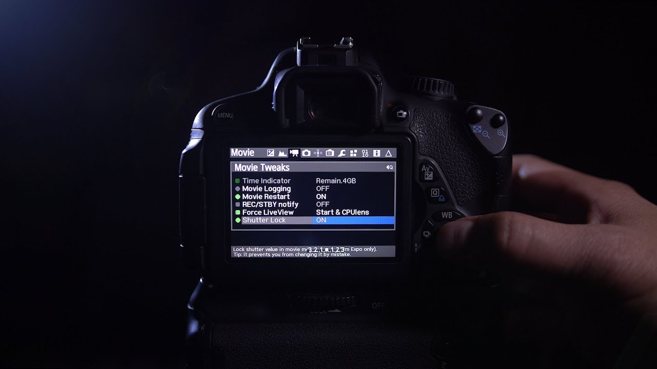 How To Turn On Shutter Lock in Magic Lantern - YouTube