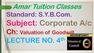 #4 Valuation of Goodwill SY BCom Corporate Account | Valuation of Goodwill Sem 3 Guj Uni | Kutch Uni