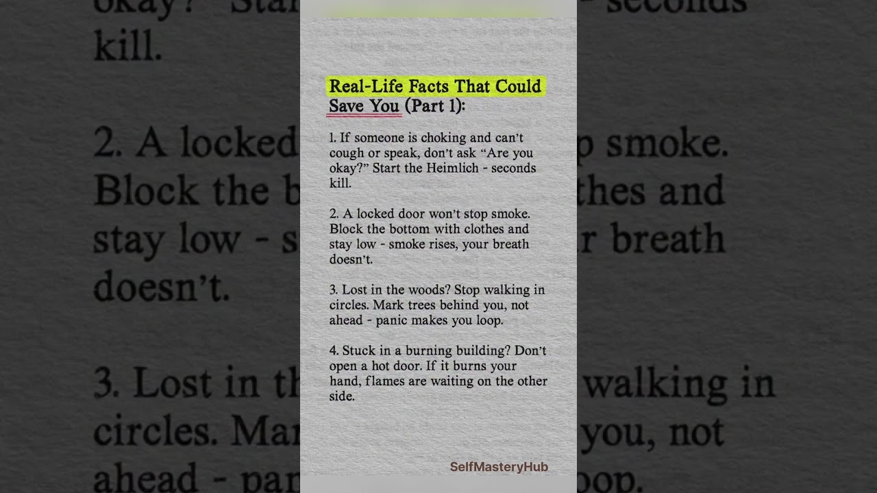 Real life facts that could save you 1