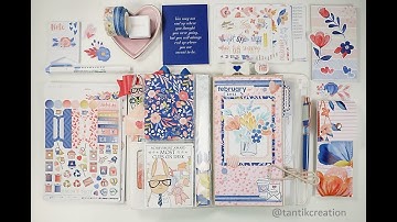 TN planner set up with Cocoa Daisy kits Denim and Blush