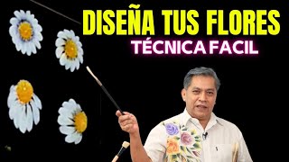 Cmo Componer 6 Margaritas En Pinceladas  Diseo Floral Paso A Paso art  onestroke 