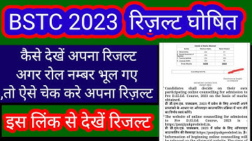 BSTC 2023 result घोषित Pre DELEd 2023 result जारी, अगर रोल नंबर नहीं पता तो ऐसे चेक करे अपना result