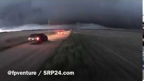 POWER LOOP executed by drone while intercepting tornado warned storm!
