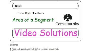 Area of a Segment Answers - Corbettmaths