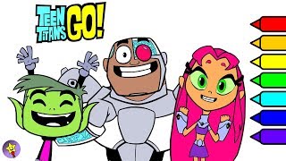 Teen Titans Go Coloring Book Starfire Beast Boy Cyborg Coloring Page