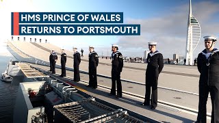 UK's biggest warship HMS Prince of Wales returns after US deployment