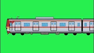 green screen animasi kereta api kartun commuter line lewat | Moving train green screen | HD 2021 VFX