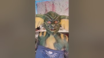 how I did stripe spike mowhark gremlins inspired style makeup foam latex by kelly odell
