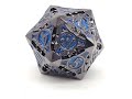 Gnome Forged - Black Nickel w/ Blue - Old School Oversized Large 40mm D20 Metal Die