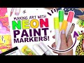 NEON PAINT MARKERS!? | Scrawlrbox Mystery Art Supplies Unboxing