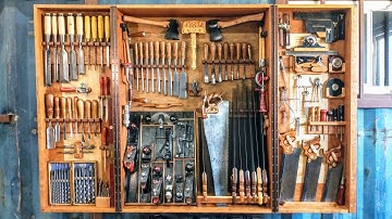 EPIC Hand Tool Cabinet with Restored ANTIQUE Woodworking TOOLS