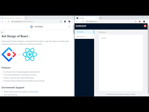 Tutorial 1 : Ant Design and React JS : Learn how to create a Dashboard layout