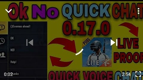 Pubg mobile lite add new quick chat || How to add ok no quick voice chat in pubg mobile lite ||