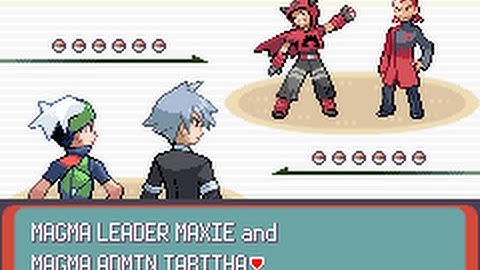 Pokémon Emerald - Magma Leader Maxie & Magma Admin Tabitha battle