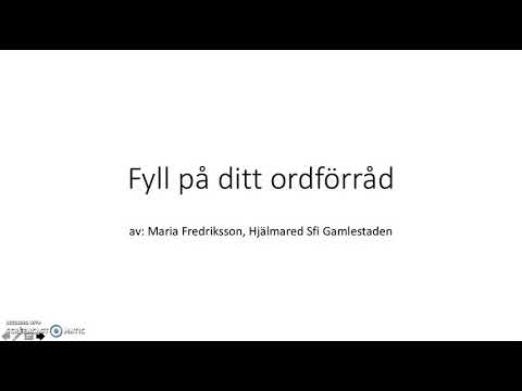 Video: Hur kan jag utveckla mina ordförråd?