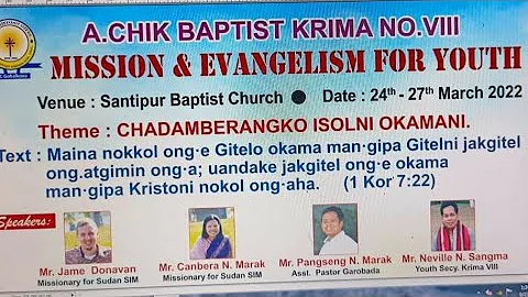 A.chik baptist krima no.(viii) #Mission&Evangelesm program for youth. @santipur