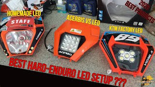 Acerbis VSL LED vs KTM Factory LED vs Homemade LED | Best Hard-enduro LED setup?| Product Review #40